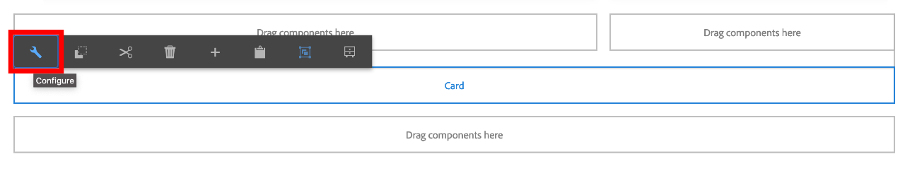 Edit the card component, spanner icon