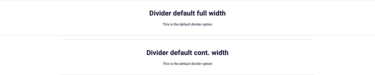 Example of the default divider layout