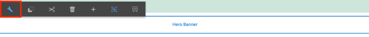 Edit the hero banner component by clicking on the component then choosing the spanner icon