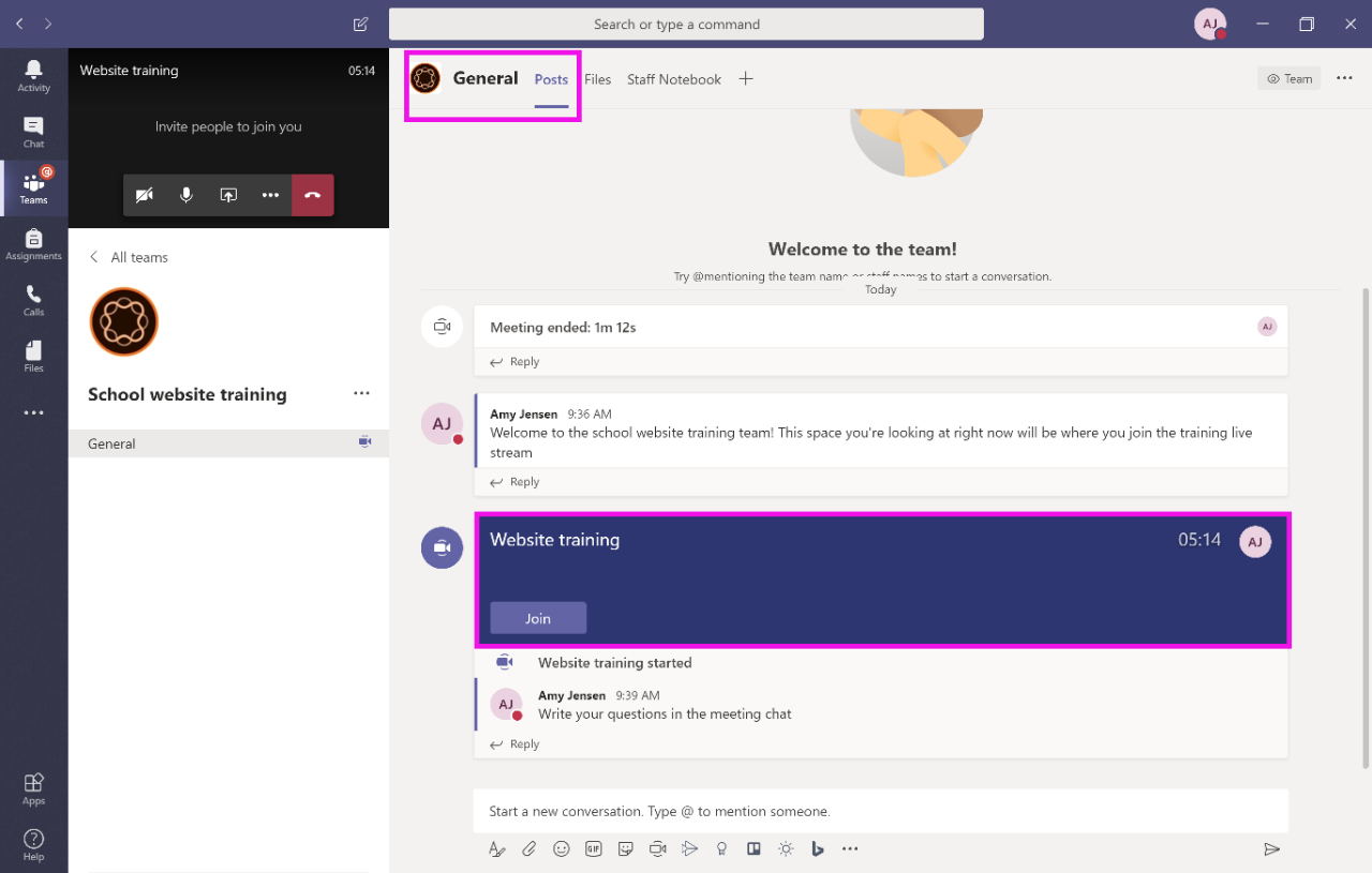The microsoft teams join meeting main screen with the join meeting button highlighted