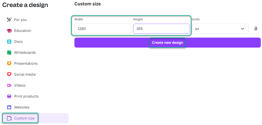 Create a custom Canva design