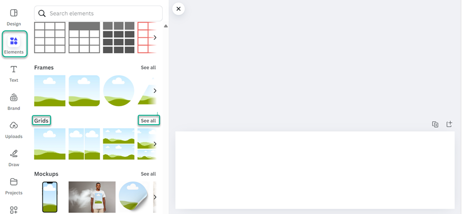 Canva Elements, Grids