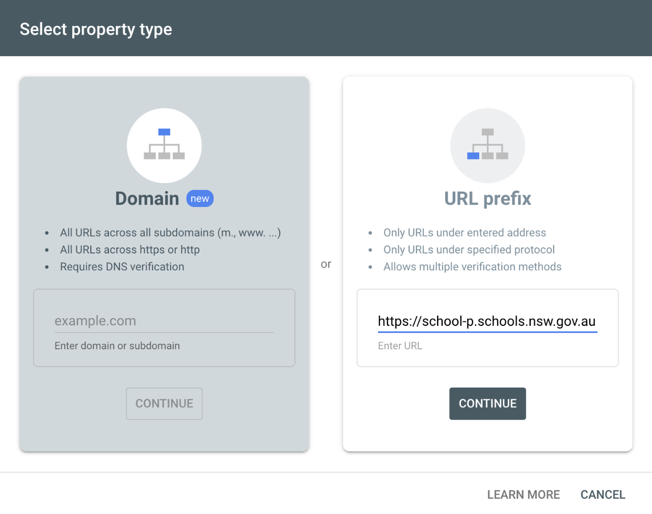 Adding your site as a URL prefix